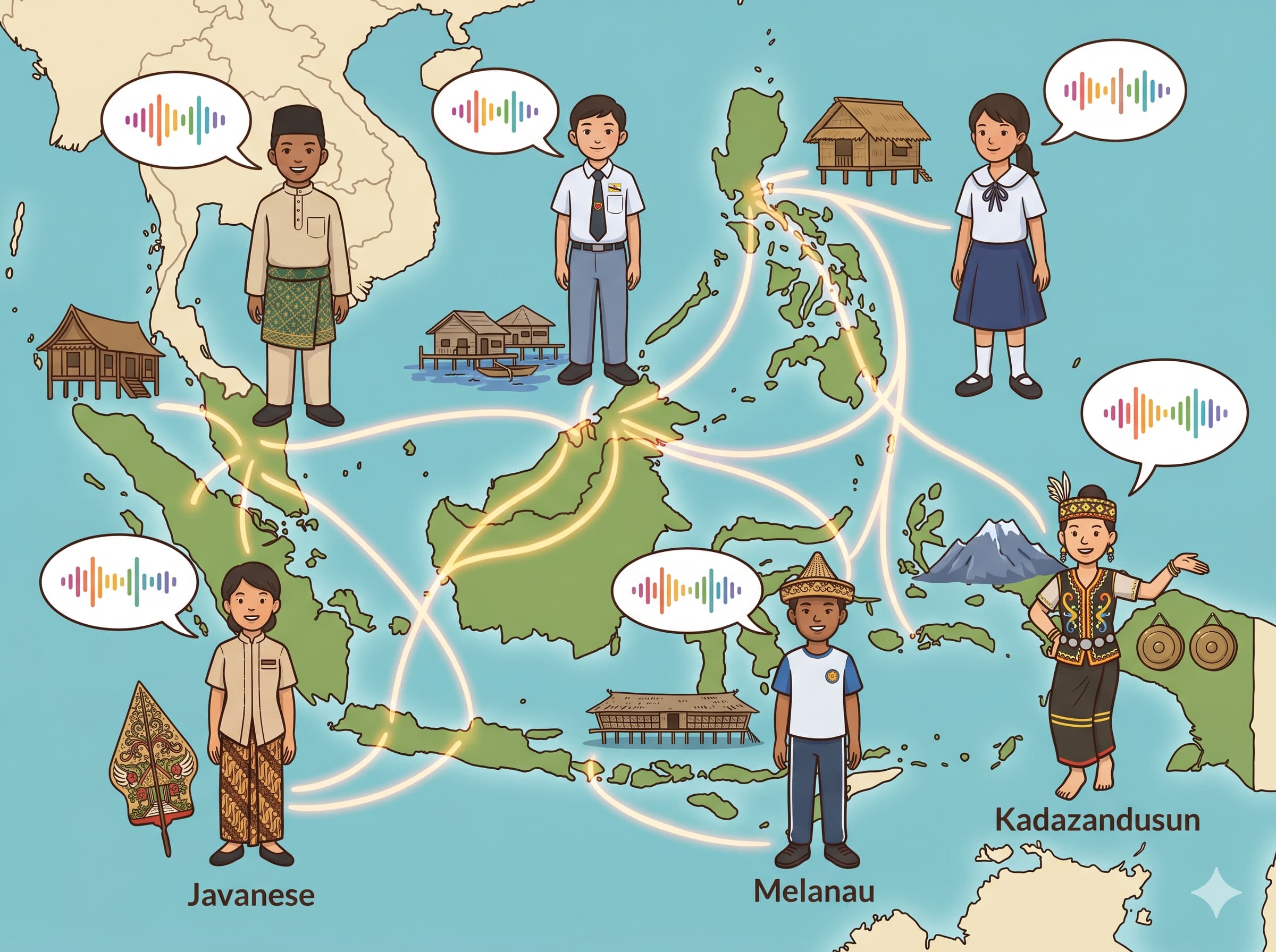 Visual jaringan bahasa Austronesia di Alam Melayu