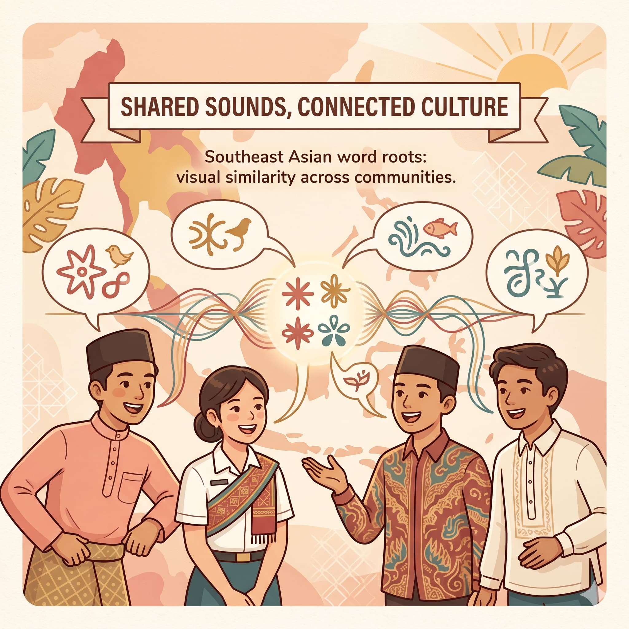 Ilustrasi persamaan bunyi perkataan bahasa serumpun