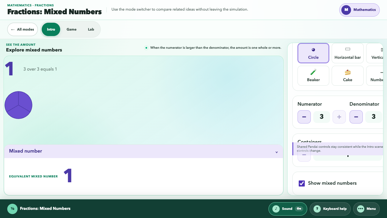 Fractions : Mixed Numbers